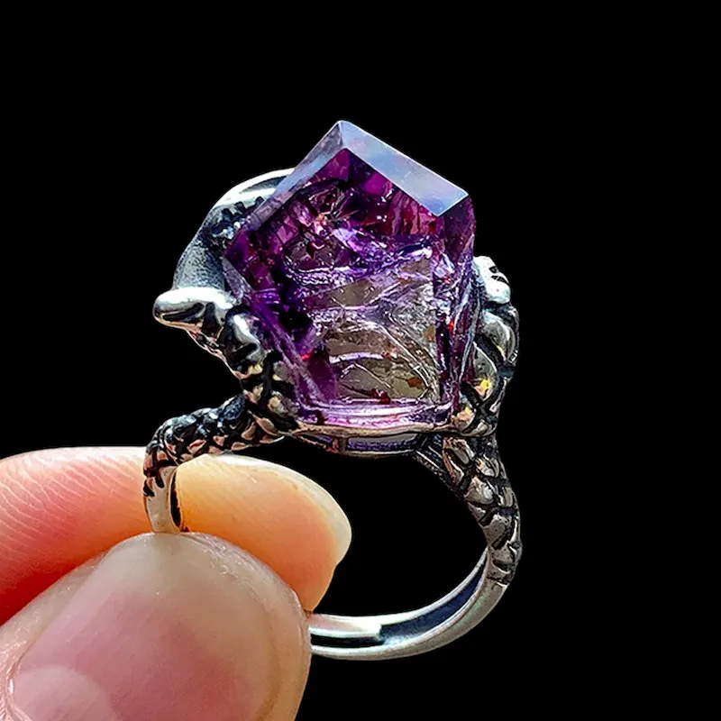 endless Radiant Spirit Amethyst-Strawberry Quartz Ring 2025 - Amethyst